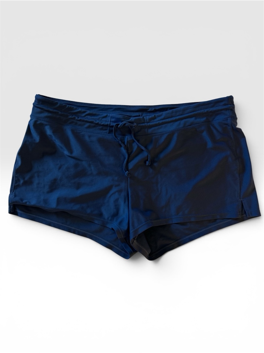 Tropical Escape Navy Drawstring Athletic Swim Shorts EUC Size 14
